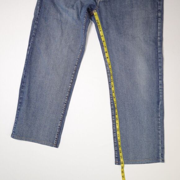 Orvis 5 Pocket Jeans 2XM2 Trust Your Fly Royal Wulff Flex Denim Mens 40 x 28.5 - Picture 8 of 10